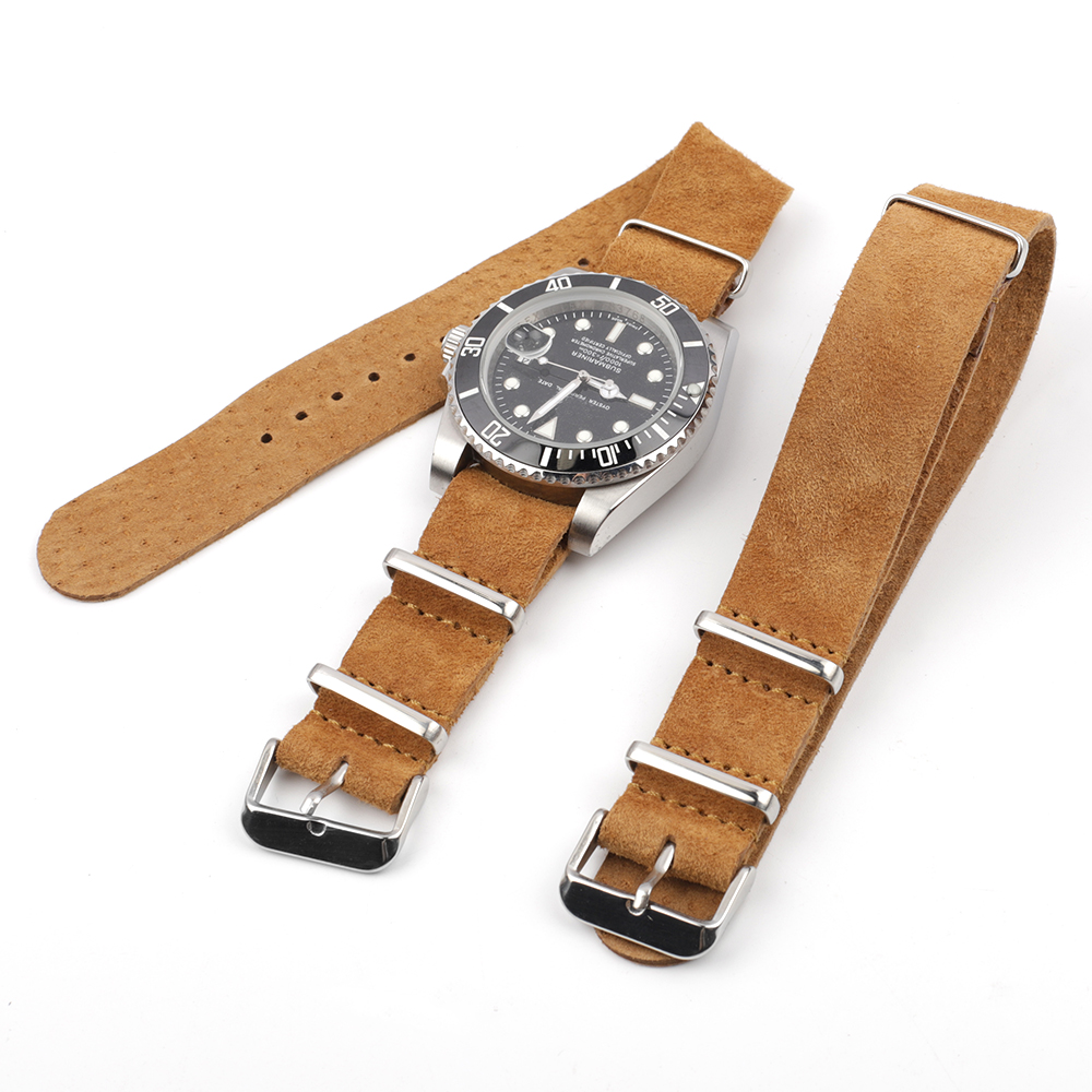 Nato Strap Nylon - Da Lộn Dây Da Dây Đeo