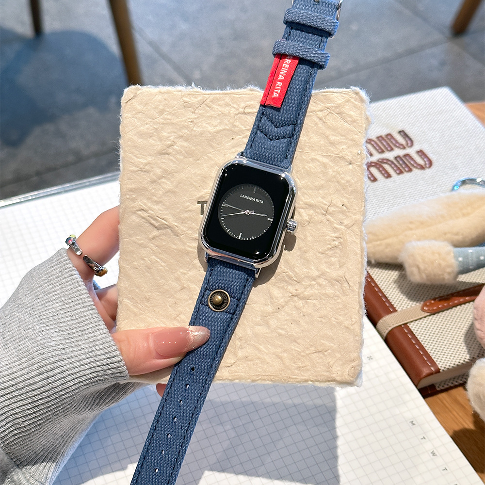 New Stylish Square Watch With  - đánh giá và giá Canvas Strap Watch
