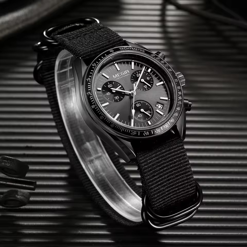MEGIR 2247 Men's Luxury Quartz - đánh giá và giá Canvas Strap Watch
