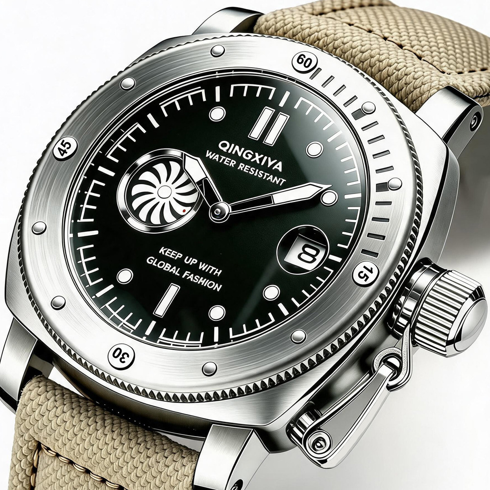Cool Creative Khaki Canvas Str - đánh giá và giá Canvas Strap Watch