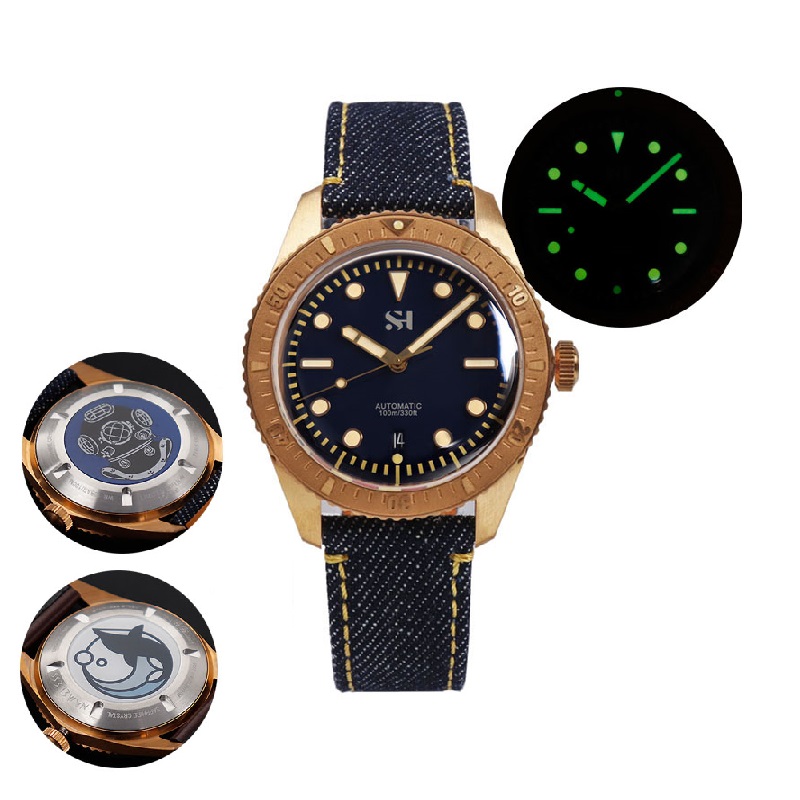 42mm Bronze Mens Watch Mechani - đánh giá và giá Canvas Strap Watch