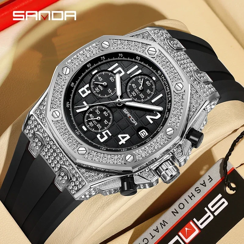 SANDA 7026 Men's Quartz Watch  - đánh giá và giá Rubber Strap Diver