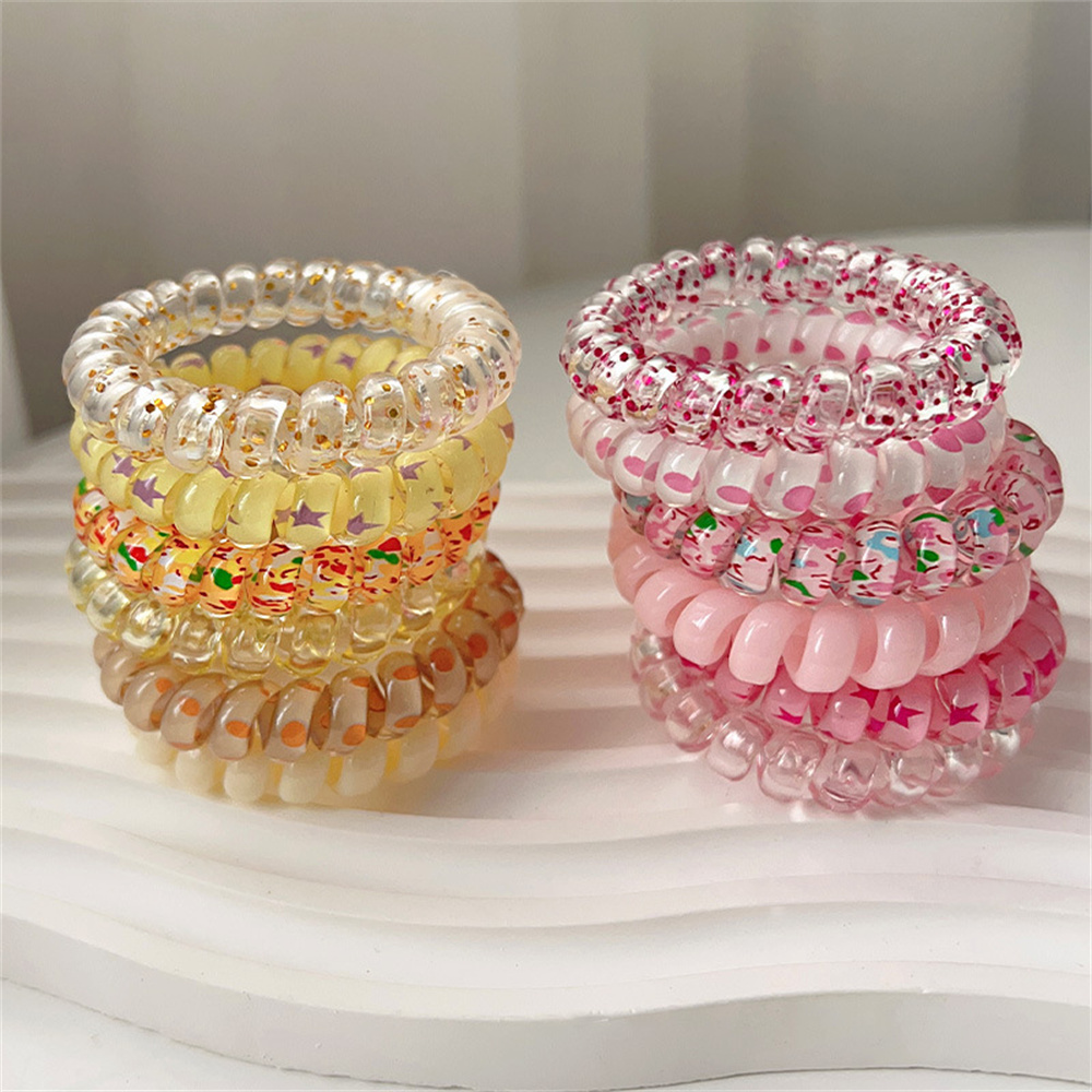 6pcs Sweet Cute Colorful Spira - đánh giá và giá Silicone Band Women