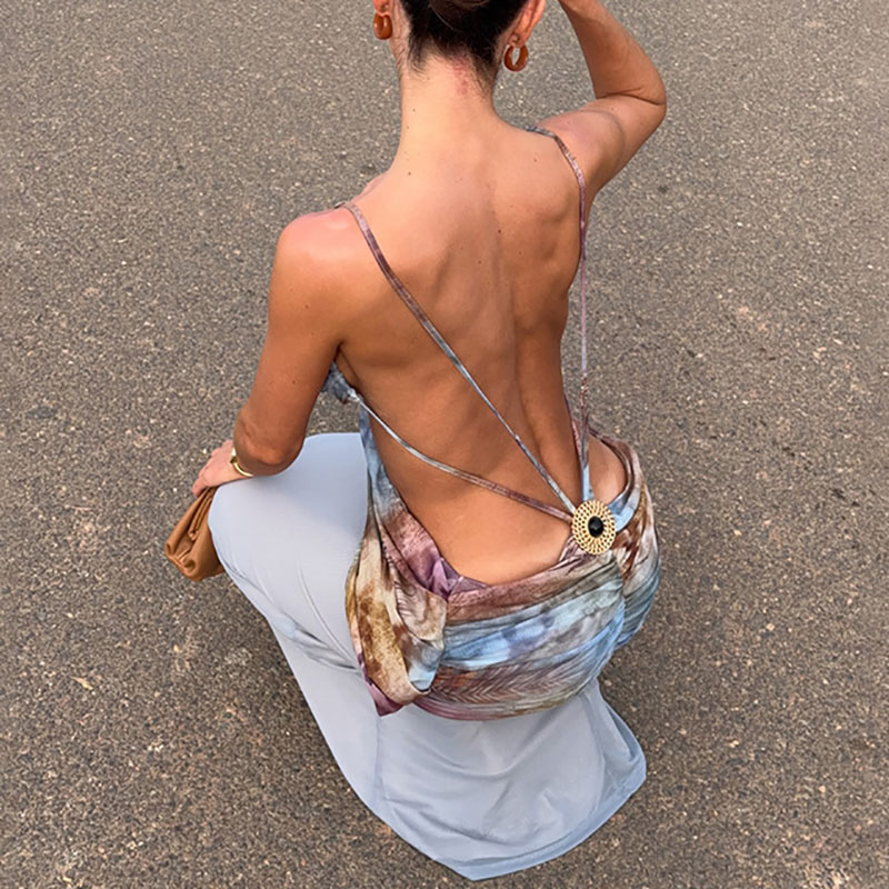 Sexy V-neck Sleeveless Spaghet - đánh giá và giá Mesh Strap Metal