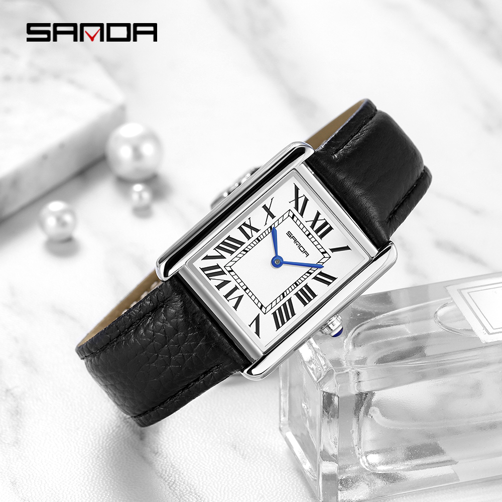 Sanda Rectangular Wrist Watche - đánh giá và giá Leather Watch Band Men