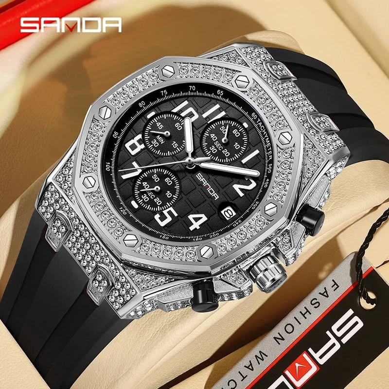 SANDA 7026 Men's Quartz Watch  - đánh giá và giá Rubber Strap Diver