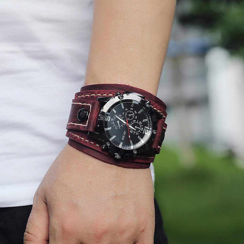 Retro Mens Quartz Watch Round  - đánh giá và giá Leather Watch Band Men