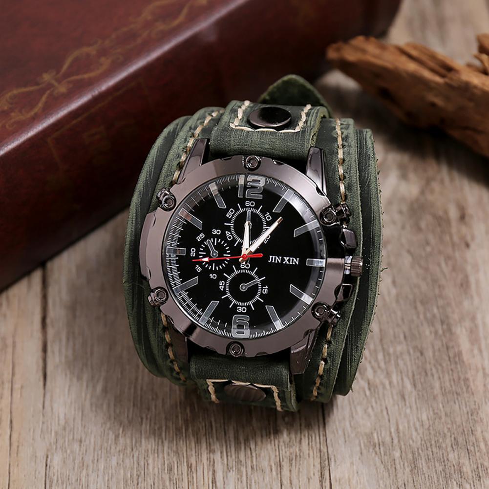 Retro Mens Quartz Watch Round  - đánh giá và giá Leather Watch Band Men