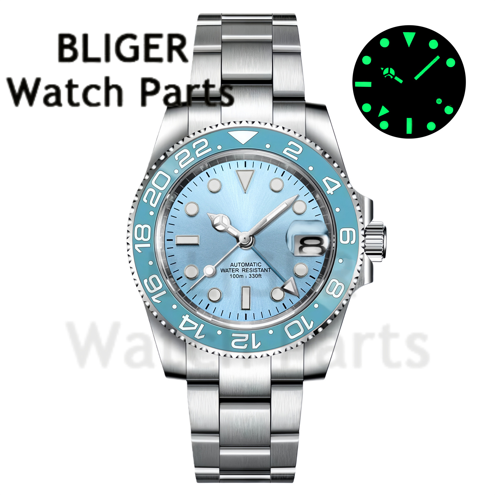 Custom Fashion GMT 40mm Men NH - đánh giá và giá Stainless Bracelet Diver
