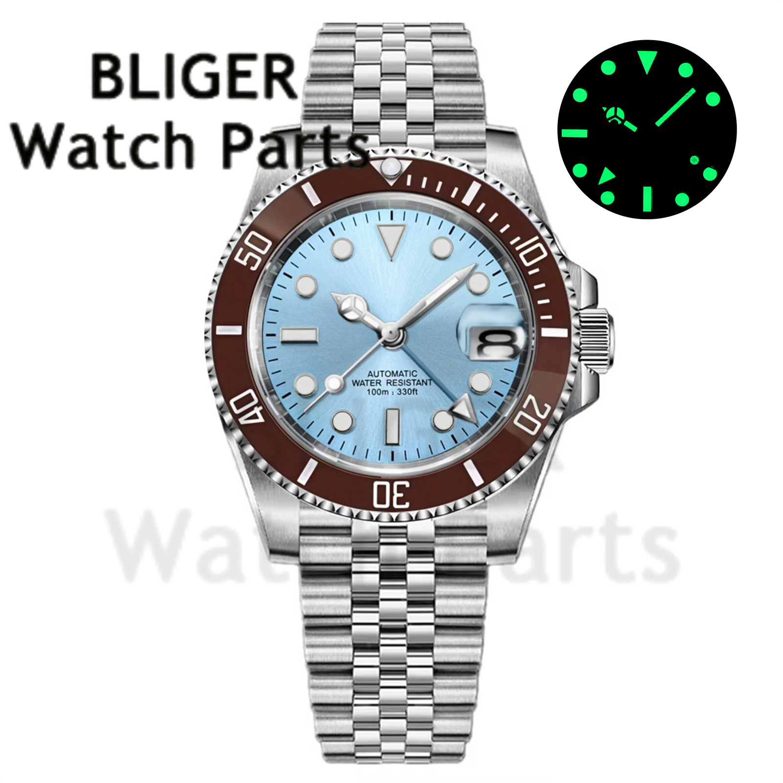 Custom Fashion GMT 40mm Men NH - đánh giá và giá Stainless Bracelet Diver